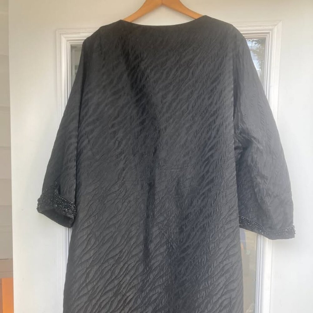 Vtg 1950 black taffeta cape womens opera coat sz Large